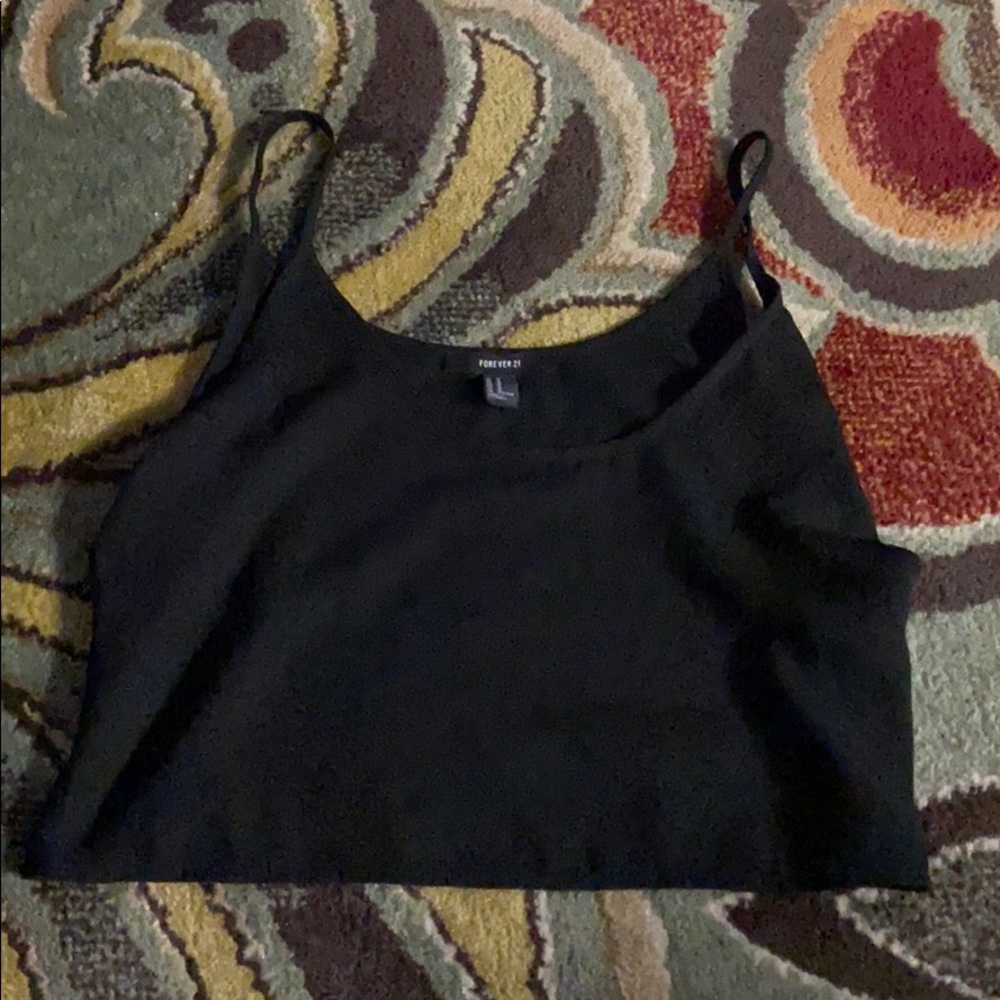black cropped shirt